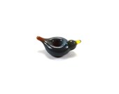 Bird bead, artisan European charm bead, blue green purple handmade lampwork glass bead, fits Troll - Peacock BHB