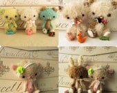 Mohair Animals - Bunny, Bear, Puppy and Kitten - pdf Pattern