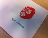 Feliz Navidad Lucha Mask Card