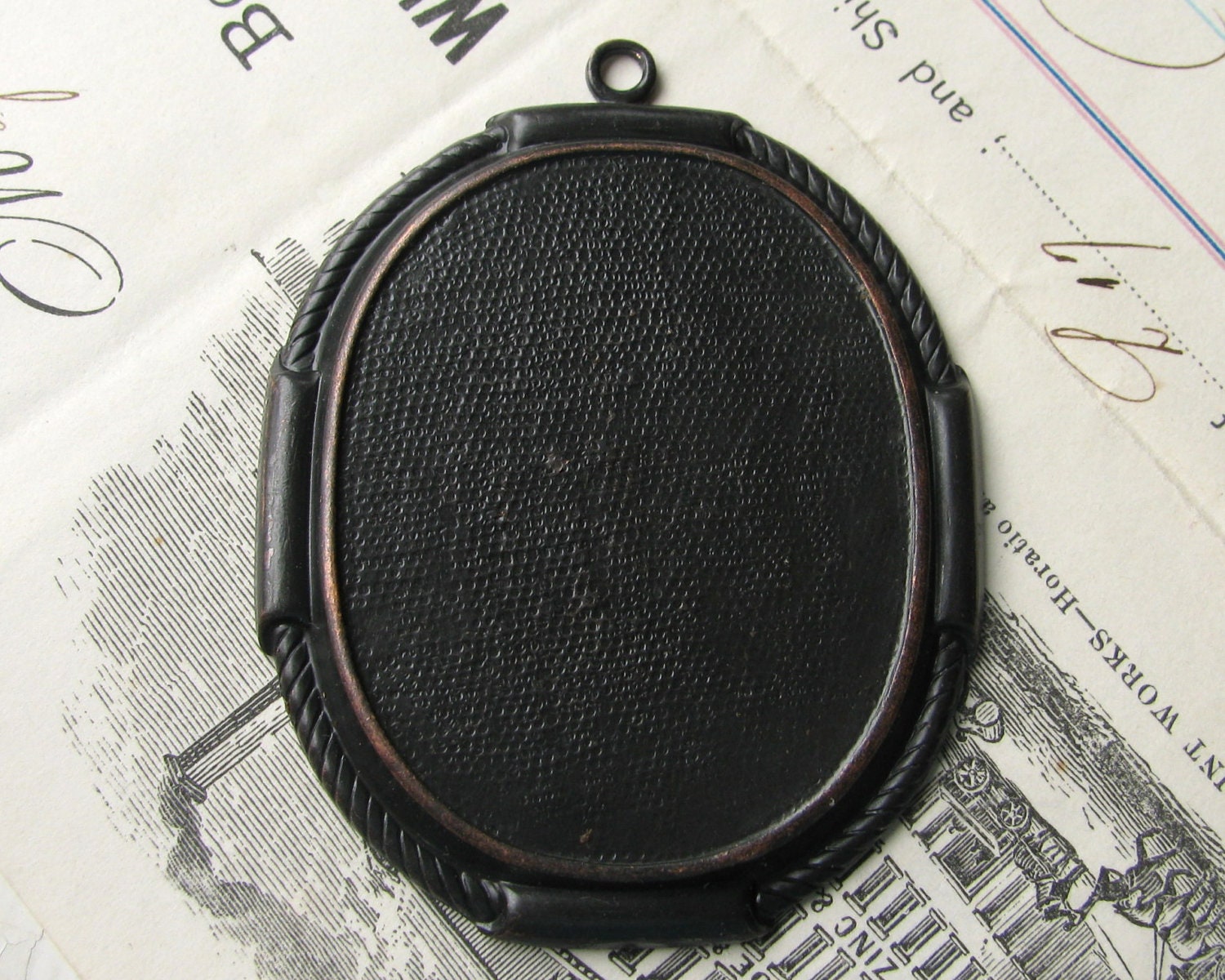 40x30mm oval brass frame setting cameos, cabochons - rope edge trim trim - dark antiqued brass 30x40mm 40 x 30 40mm 30mm 40x30 closed back
