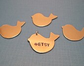 Tweets- 1 1/4" x 1" aluminum bird charm hand stamped and customized for you