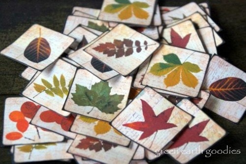 Eco Friendly Stickers: Fall Leaves Stickers, Autumn envelope seals, fall foliage stickers, red, orange, yellow, 1.5" squares