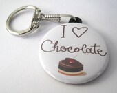 I Love Chocolate Photo Snaphook Keychain 1 1/2 inches or 38mm