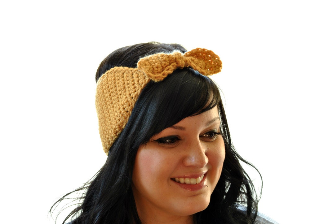 The Bombshell - Crochet Winter Headband Retro Bandana Tie Headscarf Pick your Color