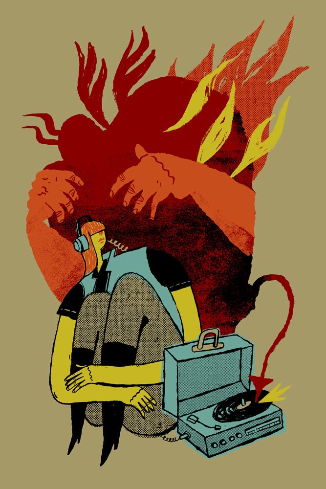 Play it Backward Hand Pulled Screenprint