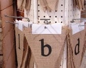 6 Burlap Mini Pennants