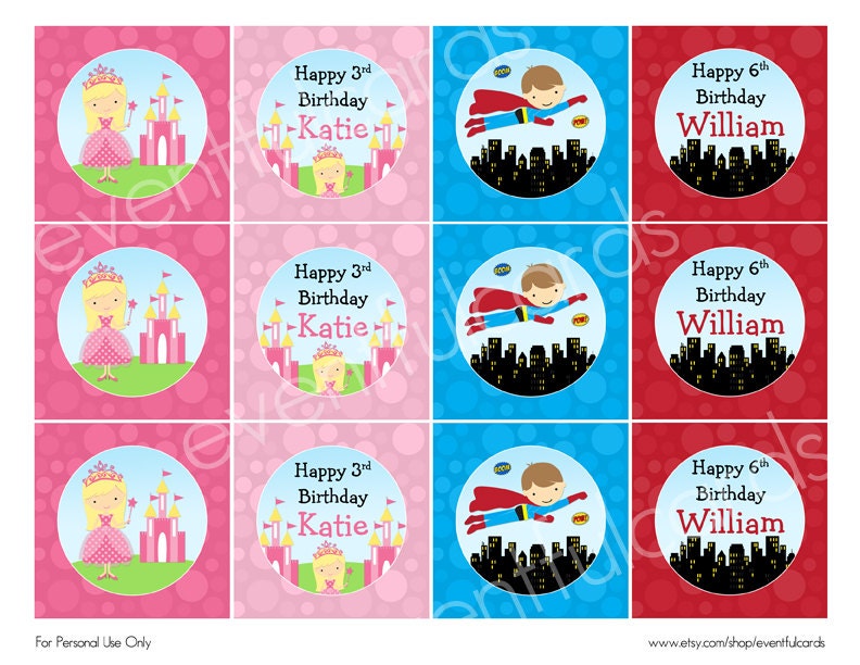 Superhero and Princess Birthday Party Invitation - Printable