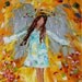 Original oil ANGEL PALETTE KNiFE painting modern impressionism impasto fine art by Karen Tarlton