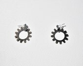 simple large gear earrings