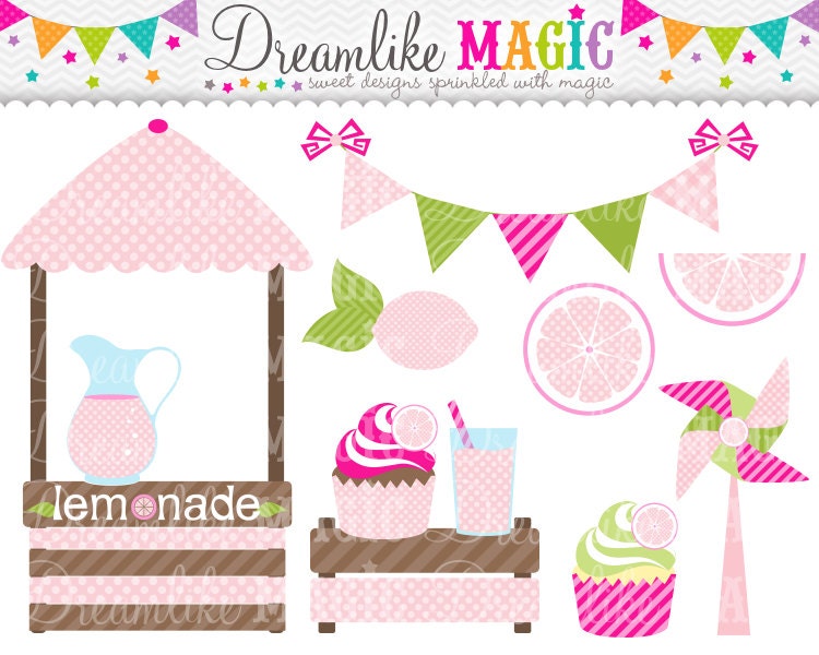 Sweet Pink Lemonade- Clipart for Personal or Commercial Use Il_170x135