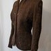 Amazing 1940's chocolate brown gabardine jacket with hand beading film noir Hollywood glamor rockabilly classic size medium