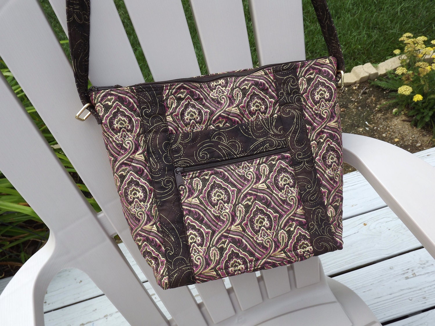 Quilted Womens Handbag,  Large Quilted Purse, Womens Shoulder bag