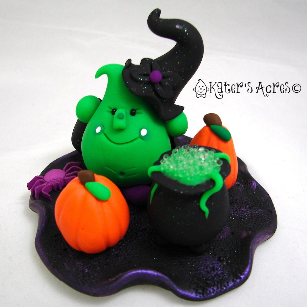 Halloween WITCH PARKER Figurine - Polymer Clay Character - Limited Edition