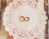Custom listing for Leigh Herrel - Custom hand stamped Doily Wedding Menus by KBatty