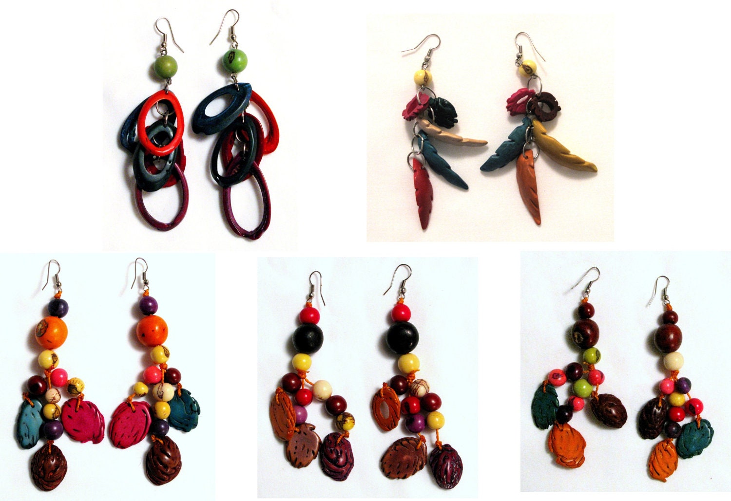 Colorful Beaded Dangle Earrings