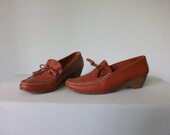 Vintage Tassel Wedges ... Burnt Sienna Cut Out Loafers ... 7 / 37