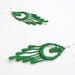 Green Feather Lace Earrings - Miu