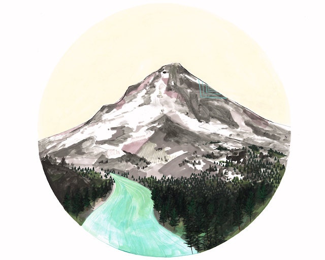Mountain, art print 8.5 x 11