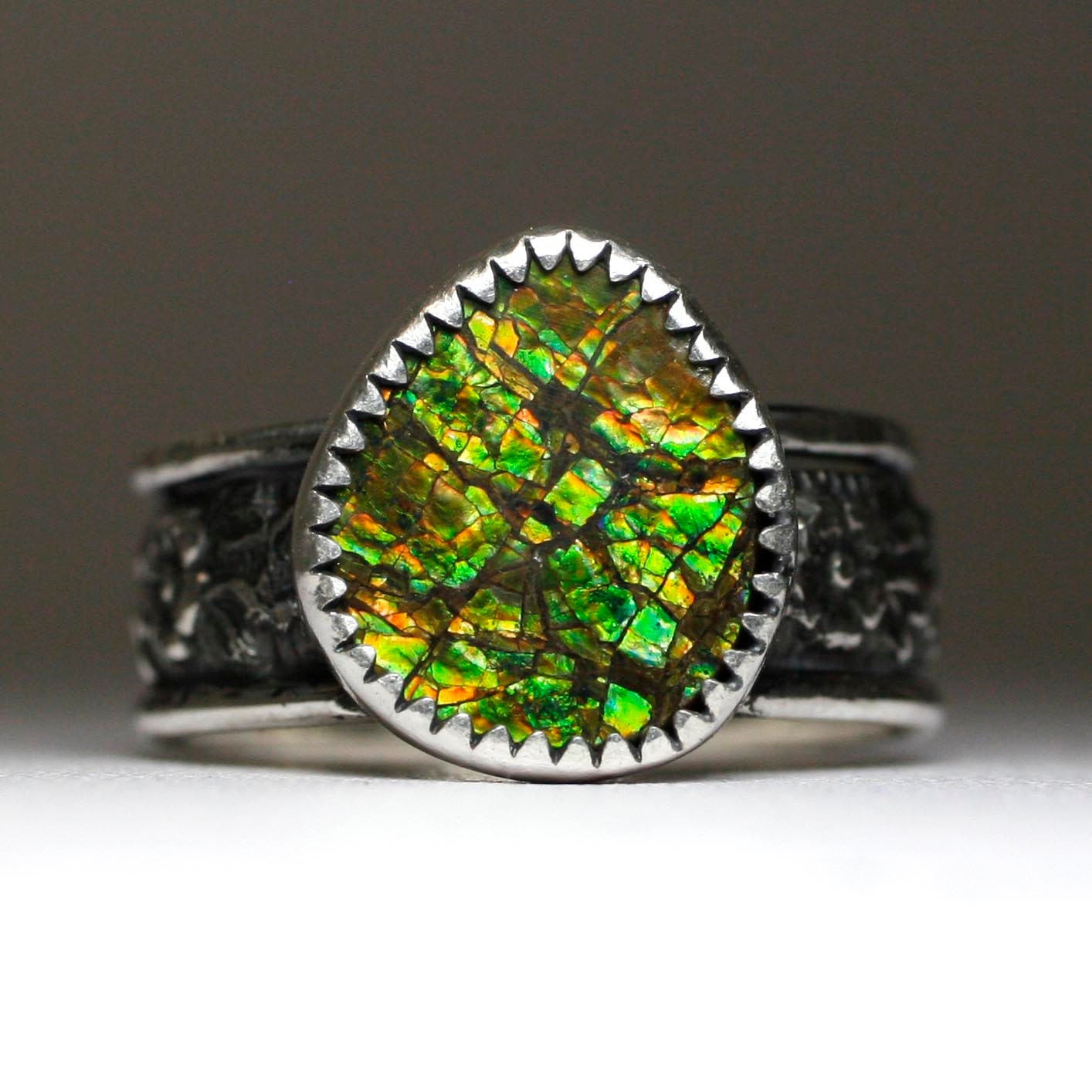 Ammolite Rings