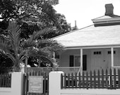 Key West lighthouse gate black and white 8 x 10 architecture photograph