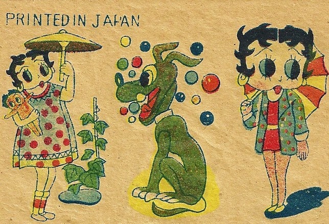 Vintage 1930s Betty Boop Transfer Decals Pluto And Friends Full Sheet Japan