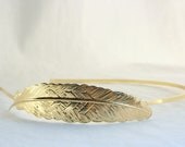 EVA Gold Feather Chevron Headband - 18k Gold Plate