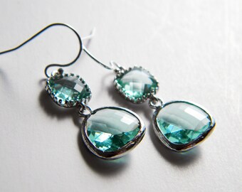 Silent springs - erinite and sterling silver earrings - brides, wedding, bridesmaids, gift