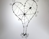 Wonky Barbed Wire Heart With Spider Web And Spider Made To Order