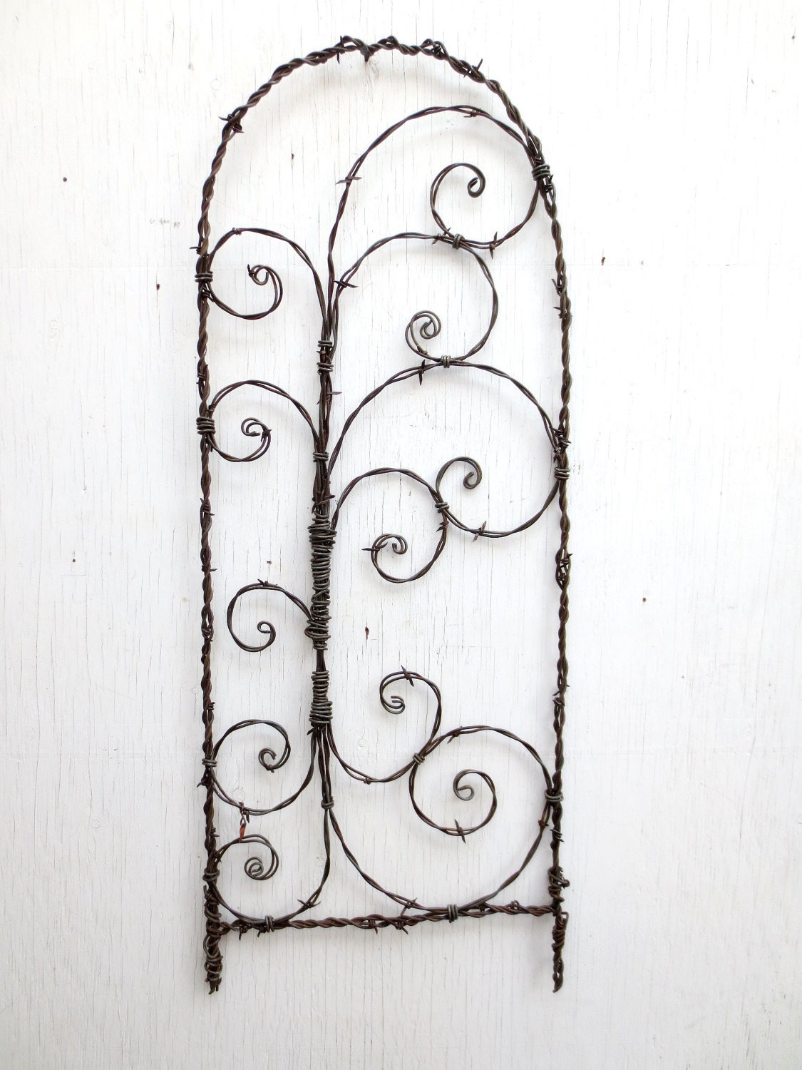 Barbed Wire Trellis Bristling With Spiky Spirals Made To Order