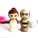 Kokeshi Superhero Wedding Cake Topper Custom Superhero Kokeshi Wood Peg Doll Hero Collectable Bridal Shower Gift Comic Books Character