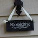 No Soliciting Sign Handpainted Wood Sign/Decorative Sign/ YOU Choose Color