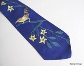Vintage 1940s Necktie : 30s 40s NOS Hand Painted Tie