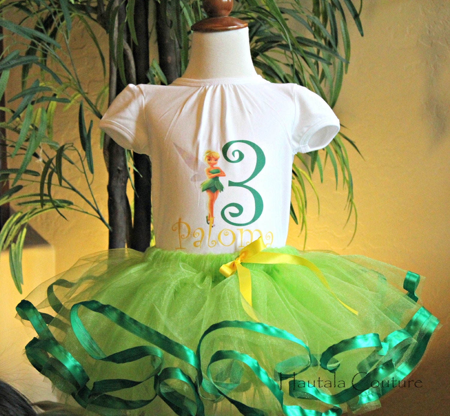 Personalized Birthday Tinkerbell Inspired Tutu Outfit
