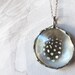 Spirit. Feather Necklace Sterling Silver Chain. Black and White Round Medium Glass. Boho Feather Jewelry