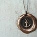Anchor. Nautical Bronze Wax Seal Pendant Necklace. Eco-friendly Bronze Wax Seal Jewelry. Sterling Silver Chain