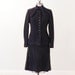 1940s Suit, Rothmoor 40s Dark Navy Blue Wool Skirt Fitted Blazer Jacket Suit Set, Neck Sash, Vintage Fall Winter Skirt Suit