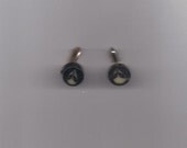 Black and White Alien Clip On Earrings