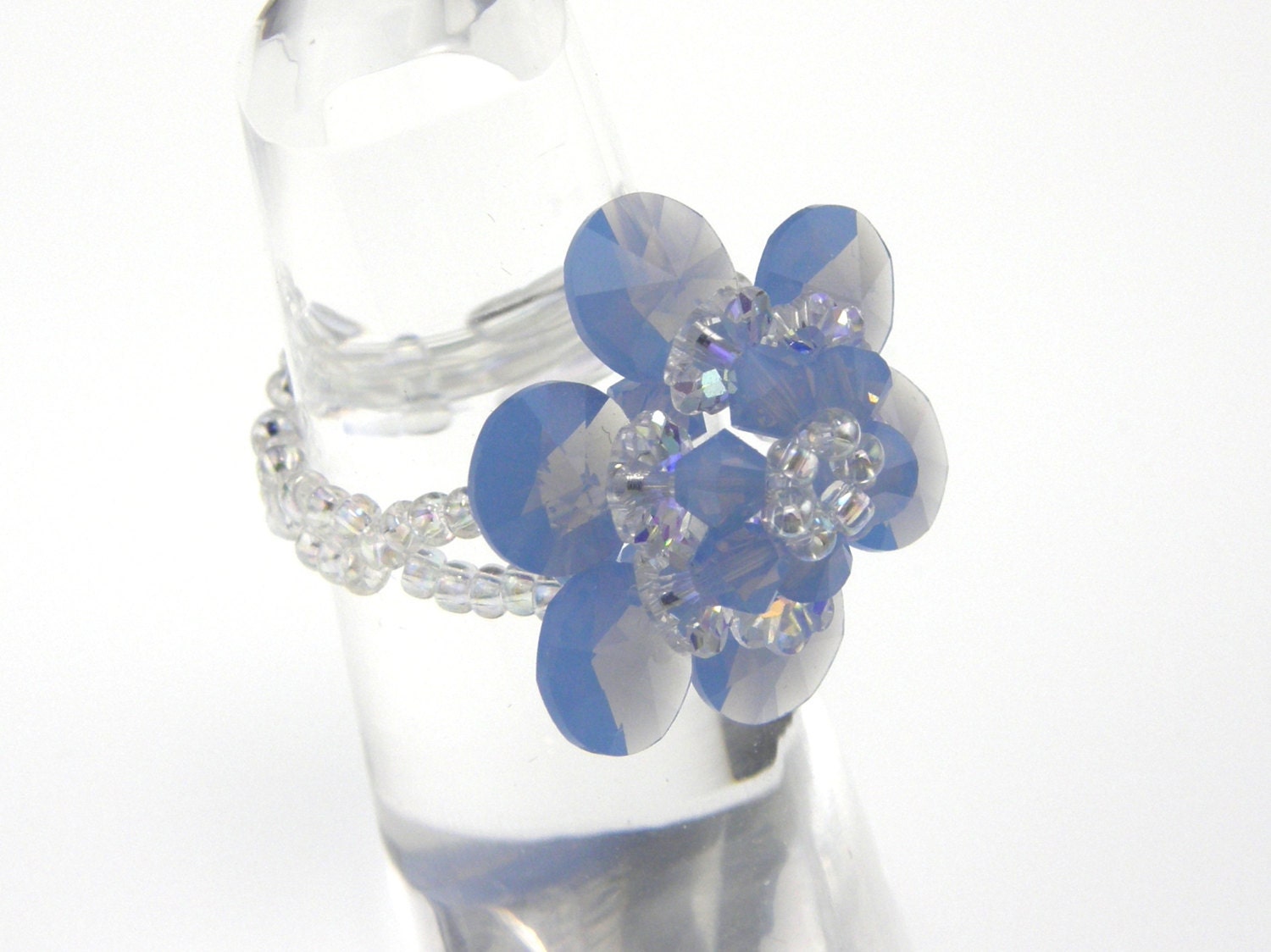 Swarovski Flower Ring Air Blue Opal