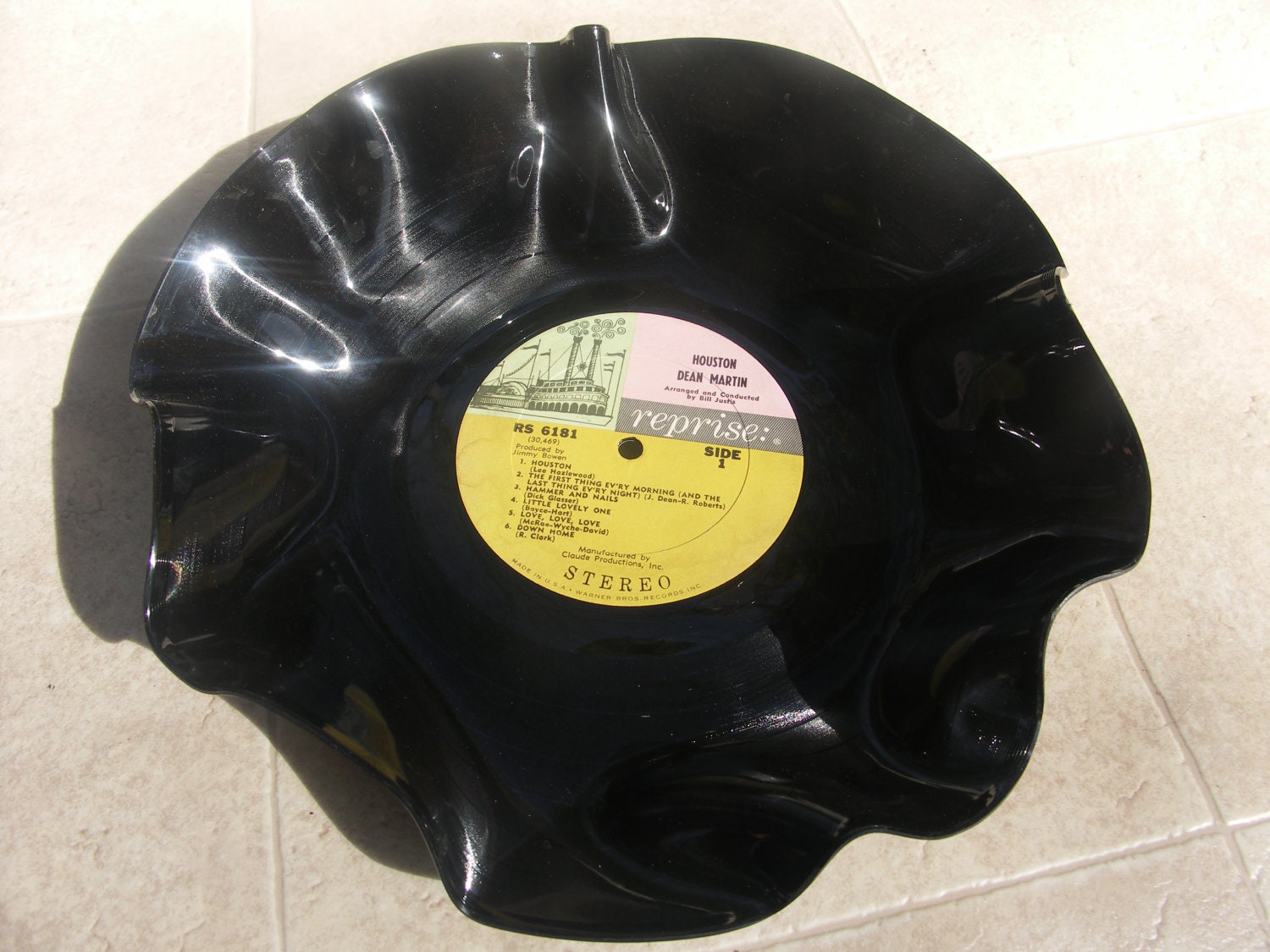 Abstract Vinyl Record Album Art Decoration Bowl Centerpiece