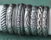 Unique Wedding Set Sterling Silver Rings