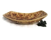 Curved Centerpiece Bowl Oblong Earth Tones Tan Black Rust