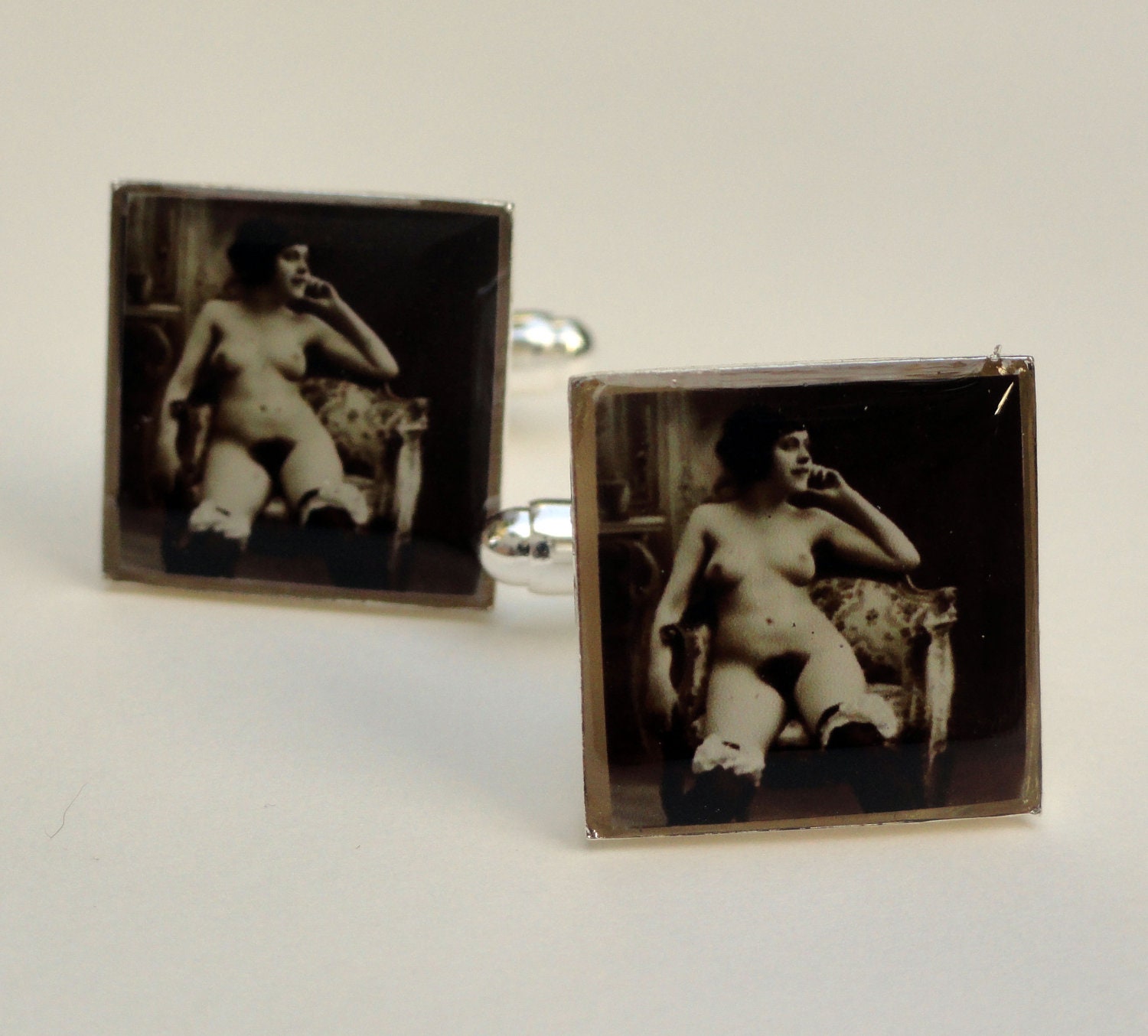 Vintage Pin Up Girl Cuff Links