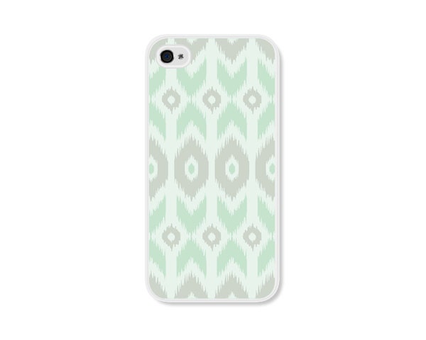 Mint Green Geometric Ikat Apple iPhone 5 Case - iPhone 5 Cover - Tribal Southwest iPhone 5 Skin - Mint Green Grey White Cell Phone