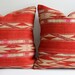 Sukan / SET (2 Piece) Organic Shine Society Modern Bohemian Throw Pillow. Handwoven Vintage Tribal Turkish Red Kilim Pillow Cover