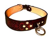 Victorian Dog Collar Leather - Screen Printed with Victorian Inspired Design