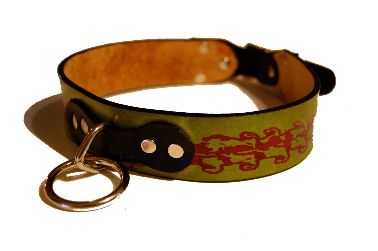 Vertebrae Dog Collar Screen Printed with seamless bones design