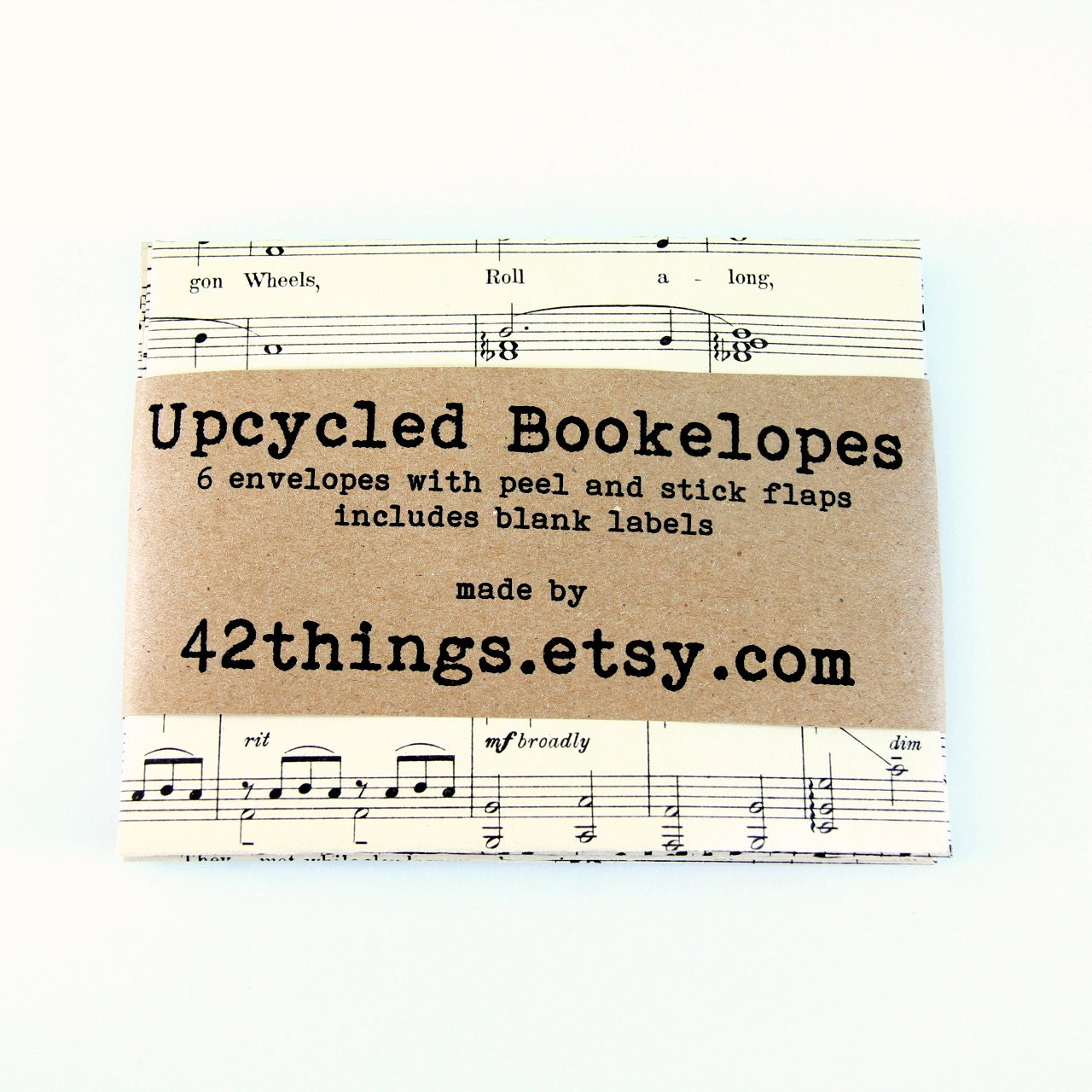 Music Envelopes A2 Snail Mail Upcycled Vintage Sheet Music set of 6 Art of Letter Writing Personal Touch