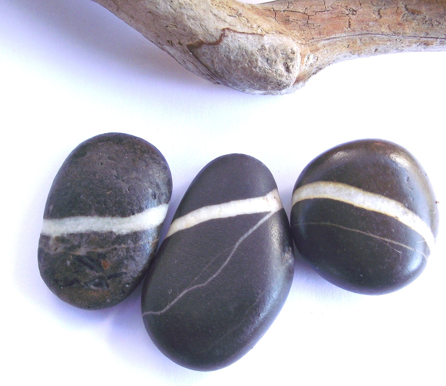 Beach rocks. Striped pebbles from the Mediterranean by Oceangifts