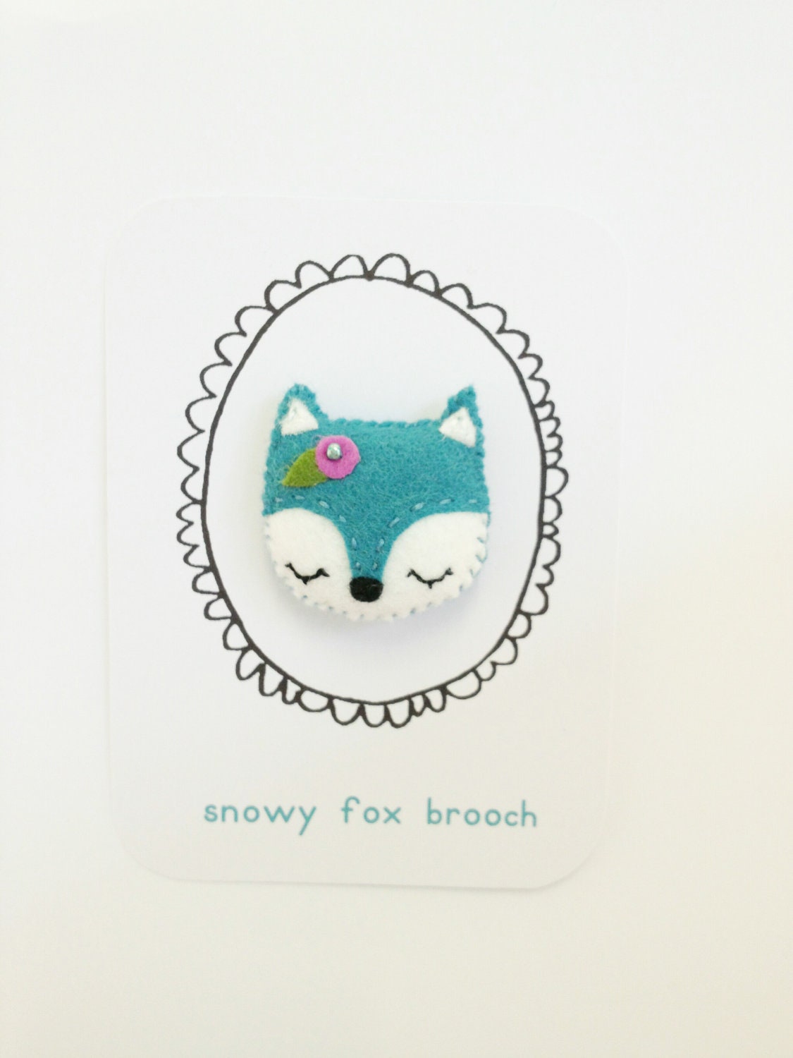 Snowy Fox Brooch