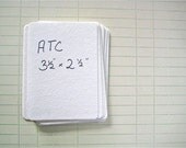 Blank ATC ACEO Cards Set of 12 Watercolor Paper, Die-cut with round corners